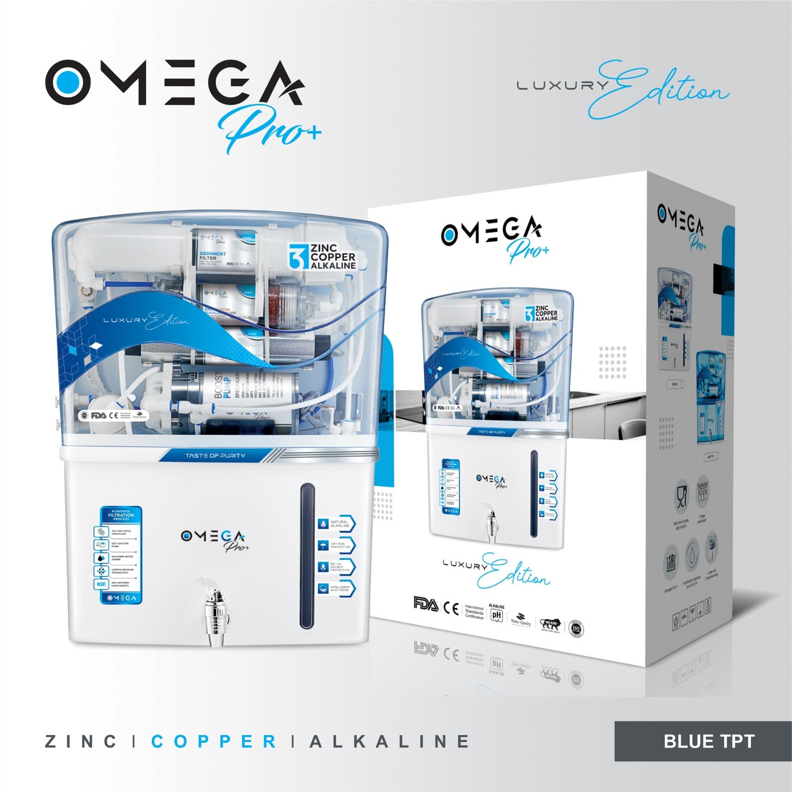 Omega Pro+ Blue RO water purifier
